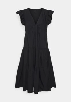 Vero Moda Petite Vmjarlotte Calf Slit Dress - Day Dress - Black -Vero Moda a5ffd2dae8bc407d9d89b8af2834a88d