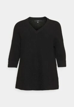 Vero Moda Curve Vmcleanna V-Neck Long - Jumper - Black -Vero Moda ab7ebd14d97f4b42975d116ad567c888