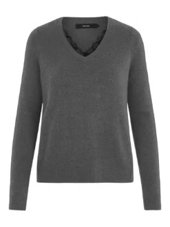 Vero Moda Petite Vmiva Vneck- Jumper - Medium Grey -Vero Moda b30533c2cd7e4877aa5ad716c1a63ff2