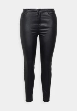 Vero Moda Curve Vmeven Smooth Coated - Trousers - Black -Vero Moda b935f977c0c04c96a95683e43349ca29