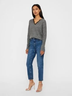 Vero Moda Petite Vmiva Vneck- Jumper - Medium Grey -Vero Moda b9865f8a83c646dfb567424146efda72