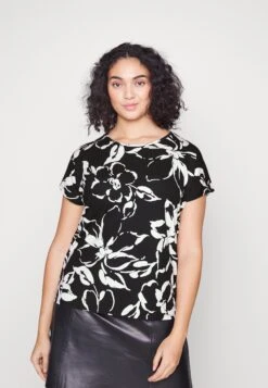 Vero Moda Curve Vmritaava - Print T-Shirt - Black Poliani
