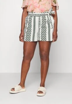 Vero Moda Curve Vmdicthe Tie- Shorts - Snow White/Ibiza Laurel Wreath