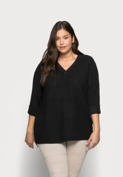 Vero Moda Curve Vmcleanna V-Neck Long - Jumper - Black