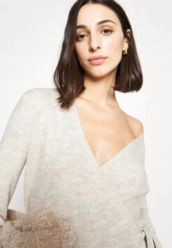 Vero Moda Tall Vmrubellefile Wrap Cardigan - Cardigan - Birch Melange -Vero Moda c65b709ebbef420780240ae7e9a96451