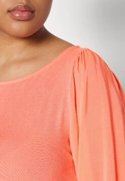 Vero Moda Curve Vmrandi Boat Neck- Long Sleeved Top - Georgia Peach -Vero Moda c9b73f01f0124f0a89b983ece14d16b3