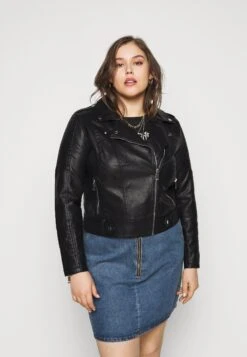 Vero Moda Curve Vmkerriultra Coated Jacket- Faux Leather Jacket - Black