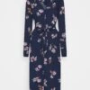 Vero Moda Tall Vmlydia Calf Shirt Dress- Shirt Dress - Navy Blazer/Lana