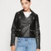 Vero Moda Vmnicole Short Coated Jacket - Faux Leather Jacket - Black -Vero Moda db202dec555c484f9dadb0bd41513fab