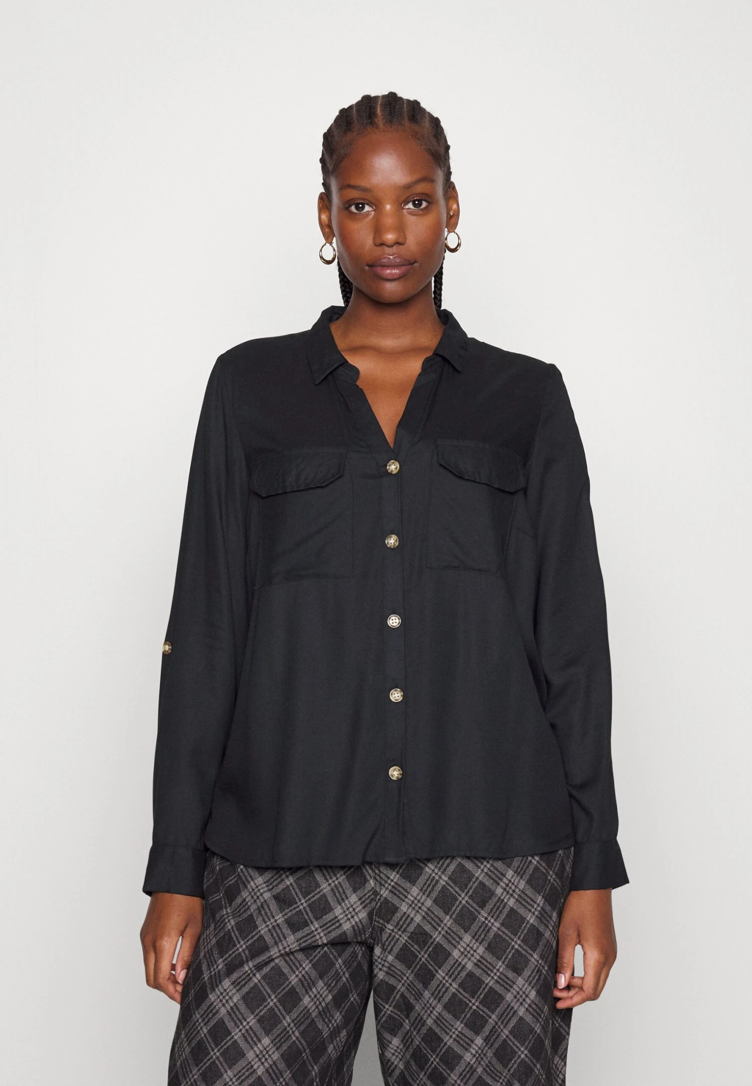 Vero Moda Curve Vmbumpy Shirt New - Tunic - Black 3 Vero Moda Curve Vmbumpy Shirt New - Tunic - Black
