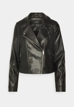 Vero Moda Vmbella Annabel Short Coated- Faux Leather Jacket - Black -Vero Moda dd1166a41a4246689bdc043b20e5143f