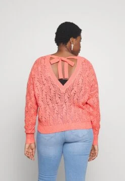 Vero Moda Curve Vmverena Open Bow- Jumper - Georgia Peach -Vero Moda dea0e6e9cee44716a6c12b076bfeeafa