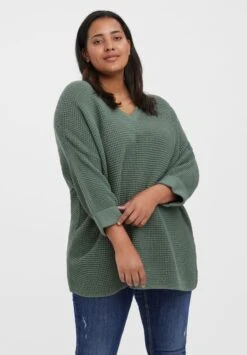 Vero Moda Curve Vmcleanna V-Neck Long - Jumper - Laurel Wreath