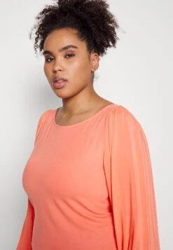 Vero Moda Curve Vmrandi Boat Neck- Long Sleeved Top - Georgia Peach -Vero Moda ed60ea5adfdd433f98b50eafa081be8b