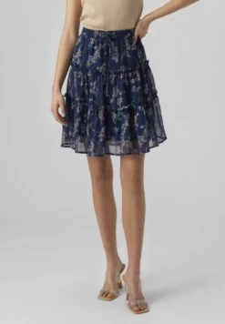Vero Moda Vmsmilla Short Frill Skirt - A-Line Skirt - Night Sky/Vega