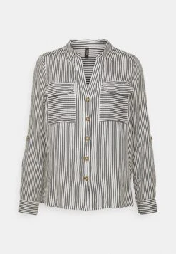 Vero Moda Petite Vmbumpy - Button-Down Blouse - Snow White /India Ink -Vero Moda ef498f995bc94c7caa5813412b302ef3