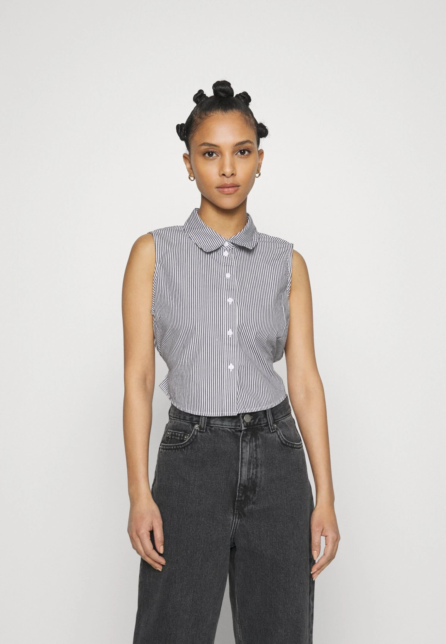 Vero Moda Petite Vmcora Short Shirt- Button-Down Blouse - Navy Blazer Stripes:Snow White 3 Vero Moda Petite Vmcora Short Shirt- Button-Down Blouse - Navy Blazer Stripes:Snow White