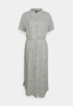 Vero Moda Tall Vmbumpy Calf Shirt Dress - Shirt Dress - Snow White/India Ink -Vero Moda f09f10214379414c83057fbfe4336c62