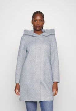Vero Moda Curve Vmverodona - Short Coat - Light Grey Melange/Melange