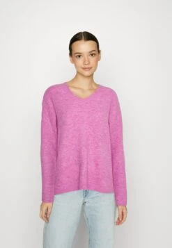 Vero Moda Vmcrewlefile Ls V-Neck Noos - Jumper - Cyclamen Melange