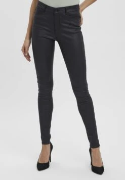 Vero Moda Vmseven Smooth Coated Pants - Trousers - Black